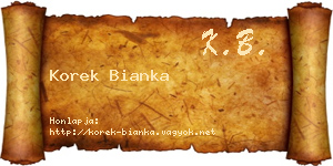 Korek Bianka névjegykártya
