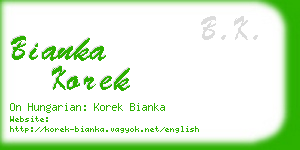 bianka korek business card